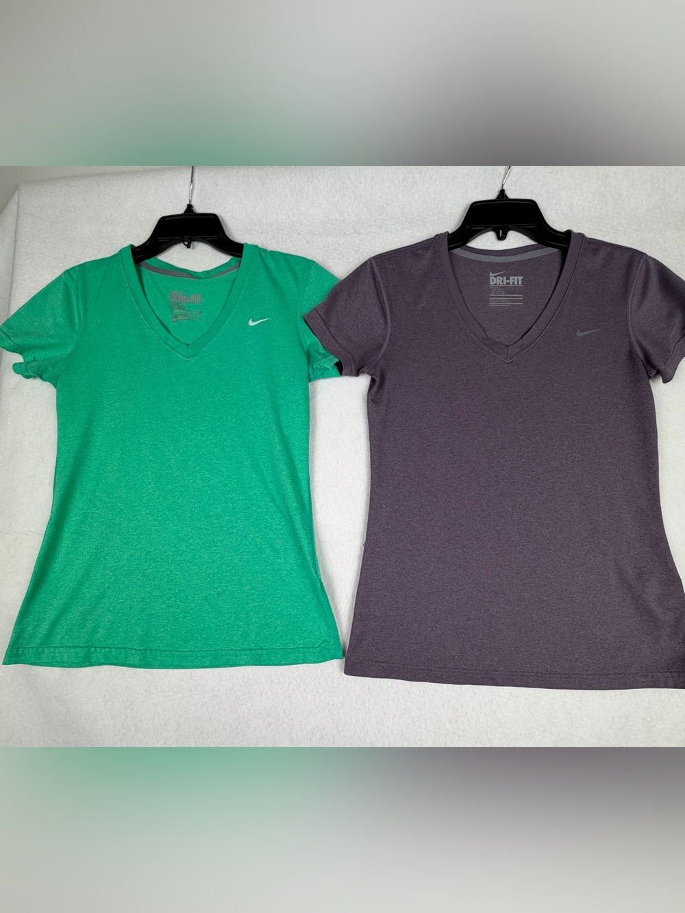 Nike Women’s Dri-FIT V-Neck Tee Set — Green & Purple